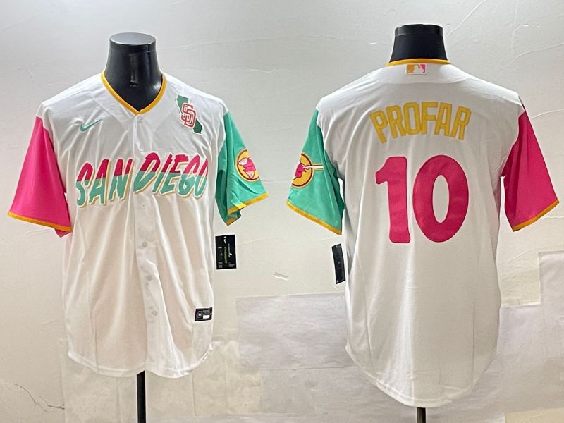 Men San Diego Padres 10 Profar White City Edition 2025 Nike MLB Jersey style 2